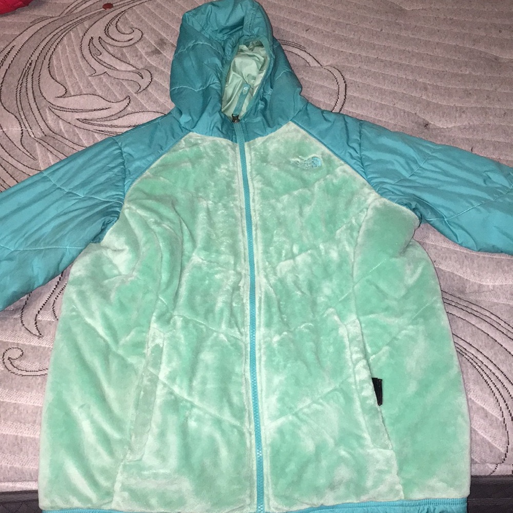 Turquoise north face jacket